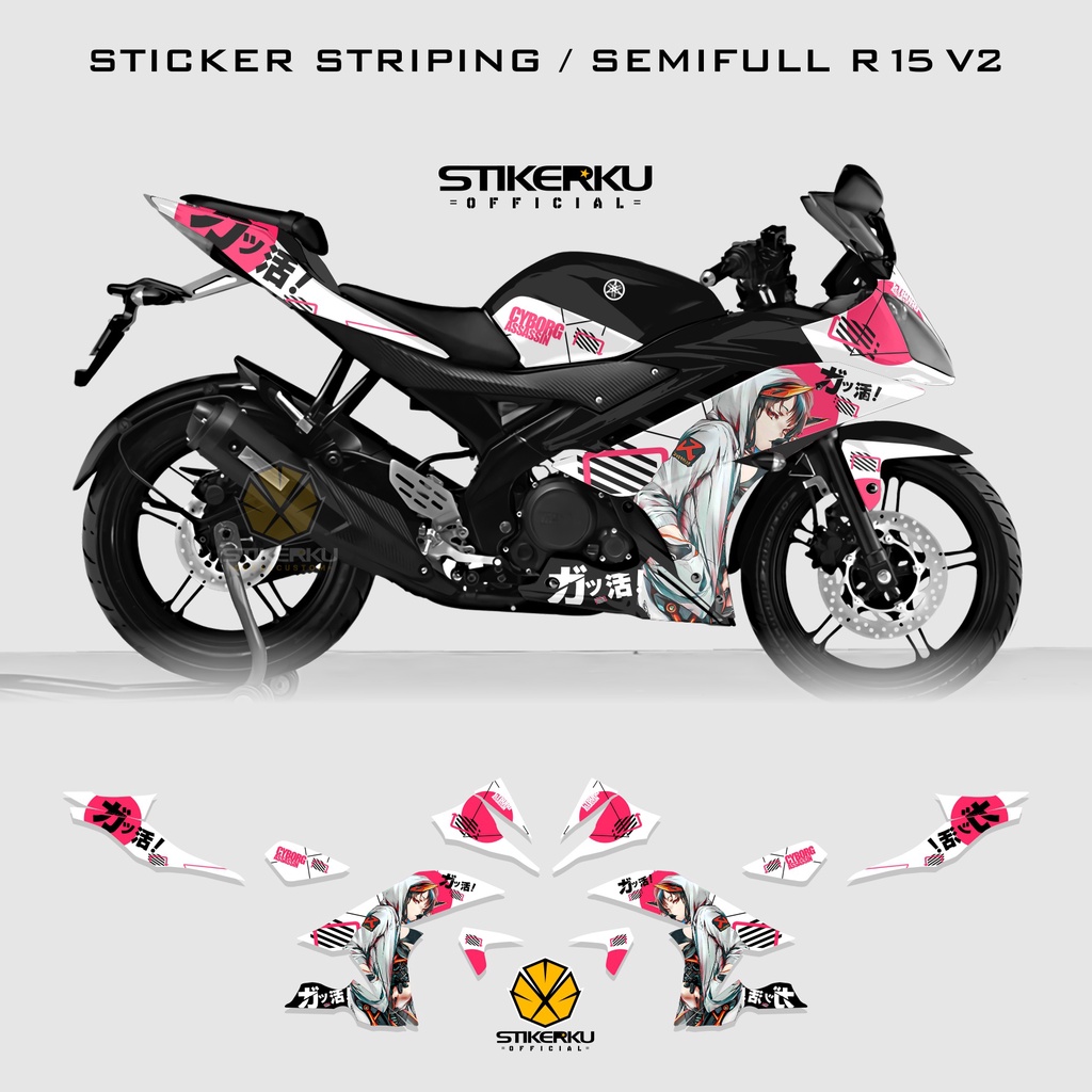 STRIPING YAMAHA R15 V2 / STOCK DECAL / STICKER / SEMI FULL / STIKER / ANIME 1 / 008
