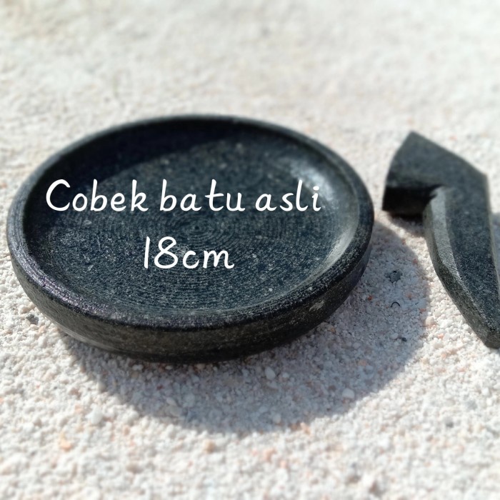 COBEK BATU GUNUNG ASLI - UKURAN 18CM FREE ULEKAN