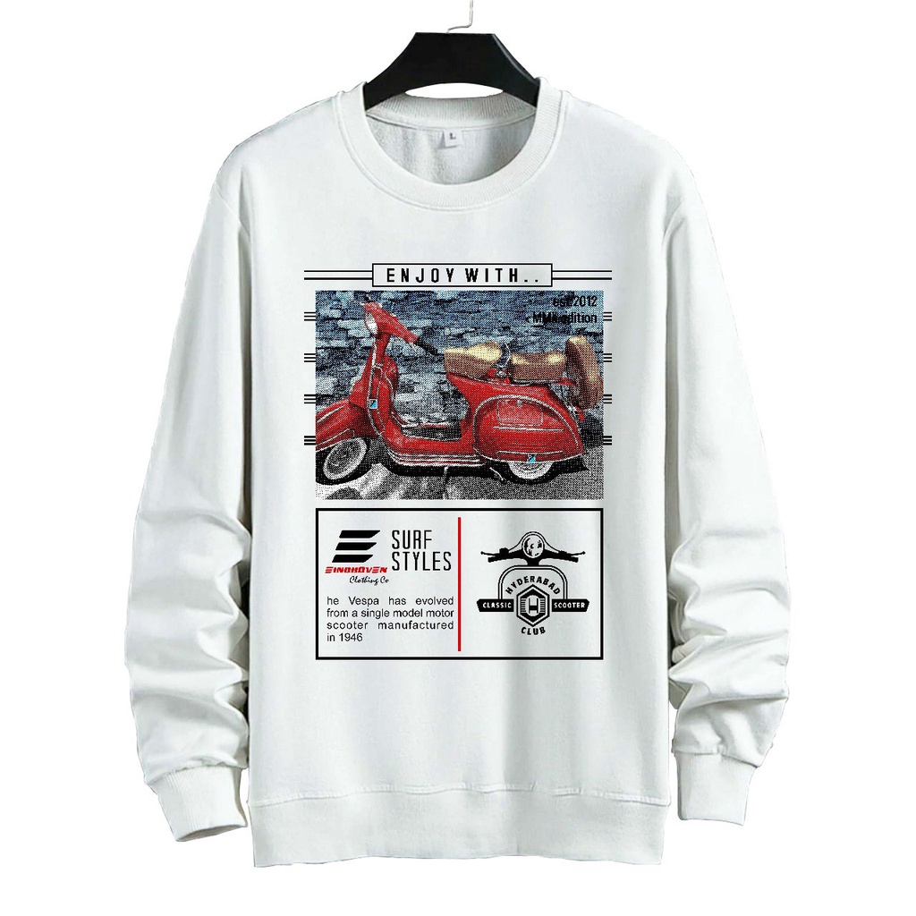 SWEATER UNISEX (ENJOY WITH VESPA )PRIA DAN WANITA  SWEATER JUMBO