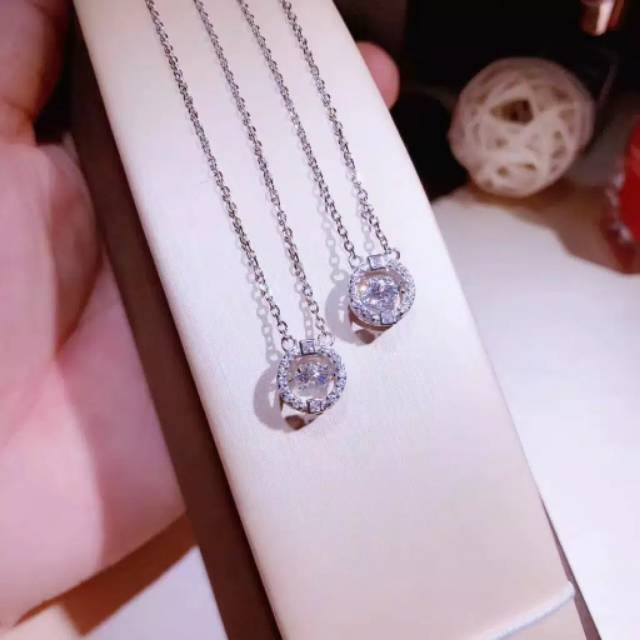 kalung silver s925 swarovsky lengkap dgn box