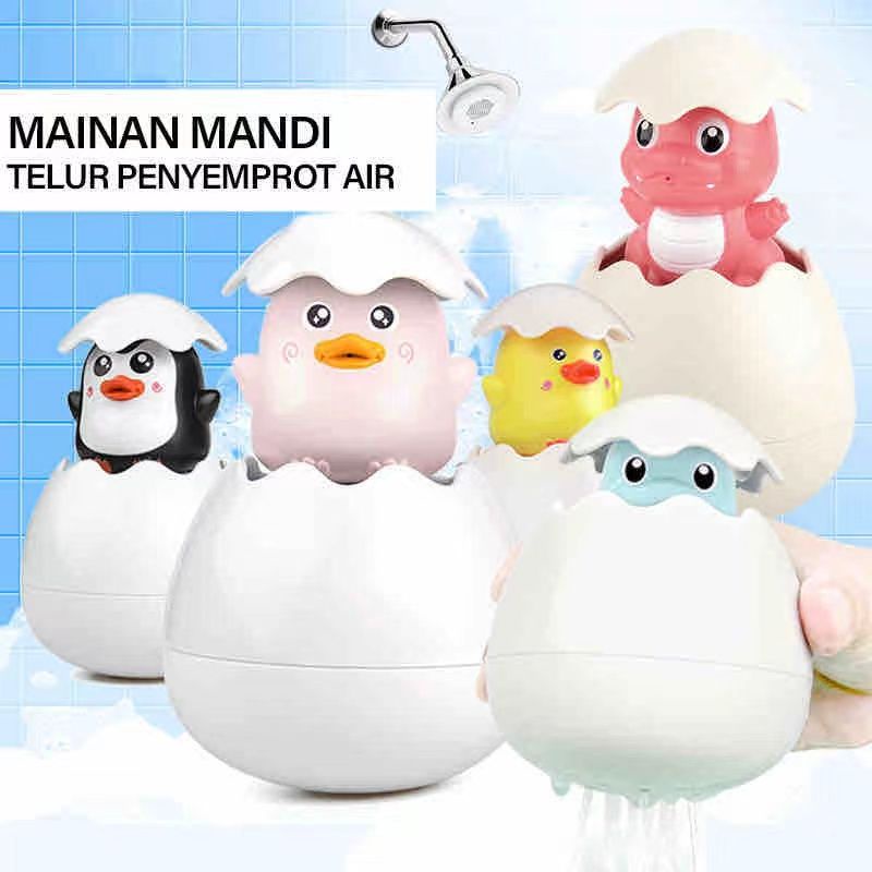 Mainan Mandi Anak Bayi Telur Semprot Air Floating Egg Bath Toys