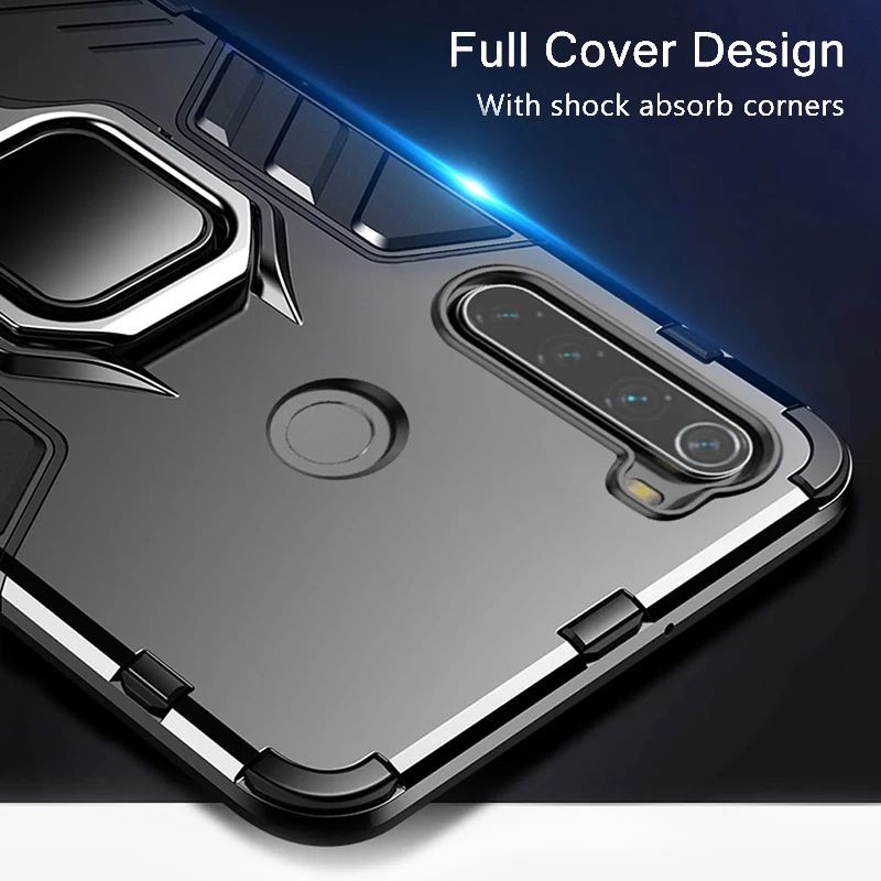 Hardcase Armor Xiaomi Redmi Note 8 / Hard Case Ring Redmi Note 8 Holder Stand Transpomer Original