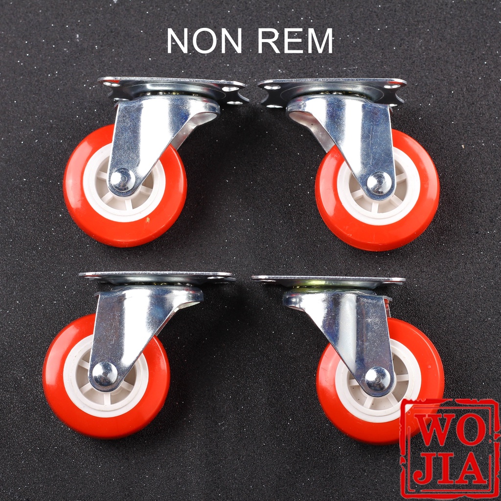 Roda Kastor Nylon 2 Inch Merah Troly Etalase