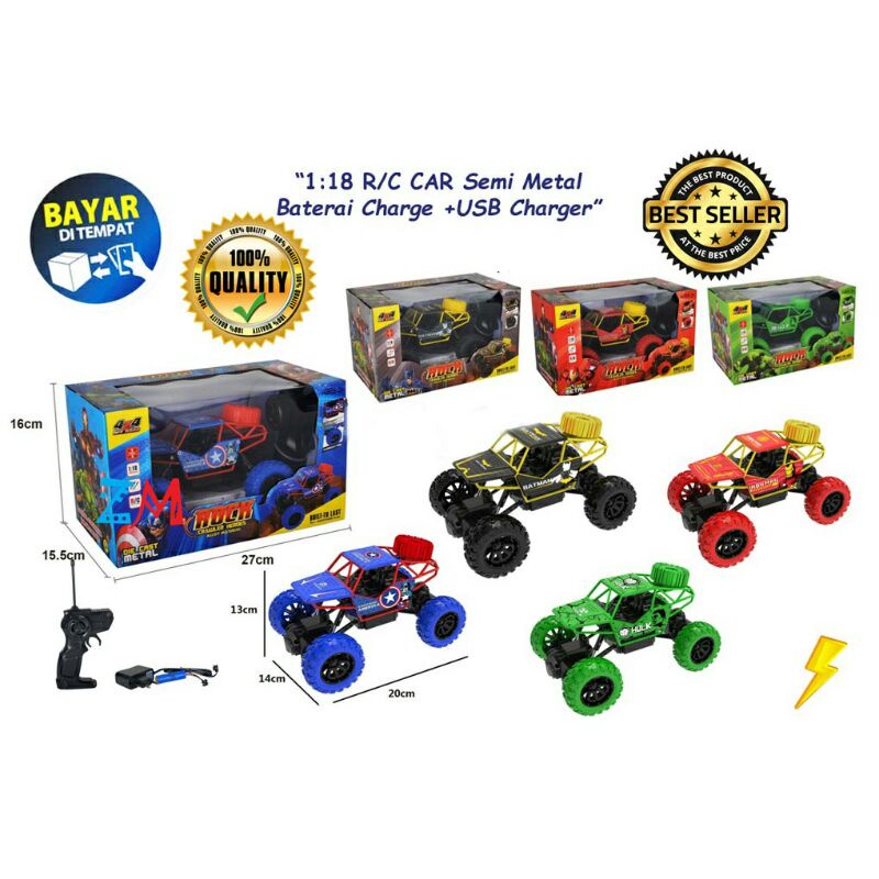 ( BISA COD ) Mainan Mobil Remote Control Avengers Superhero 1:20 - RC Off Road - Rock Crawler Motif Avengers