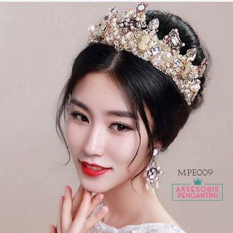 [STOCK TERBATAS] MAHKOTA RAMBUT CROWN PENGANTIN AKSESORIS WEDDING MPE009