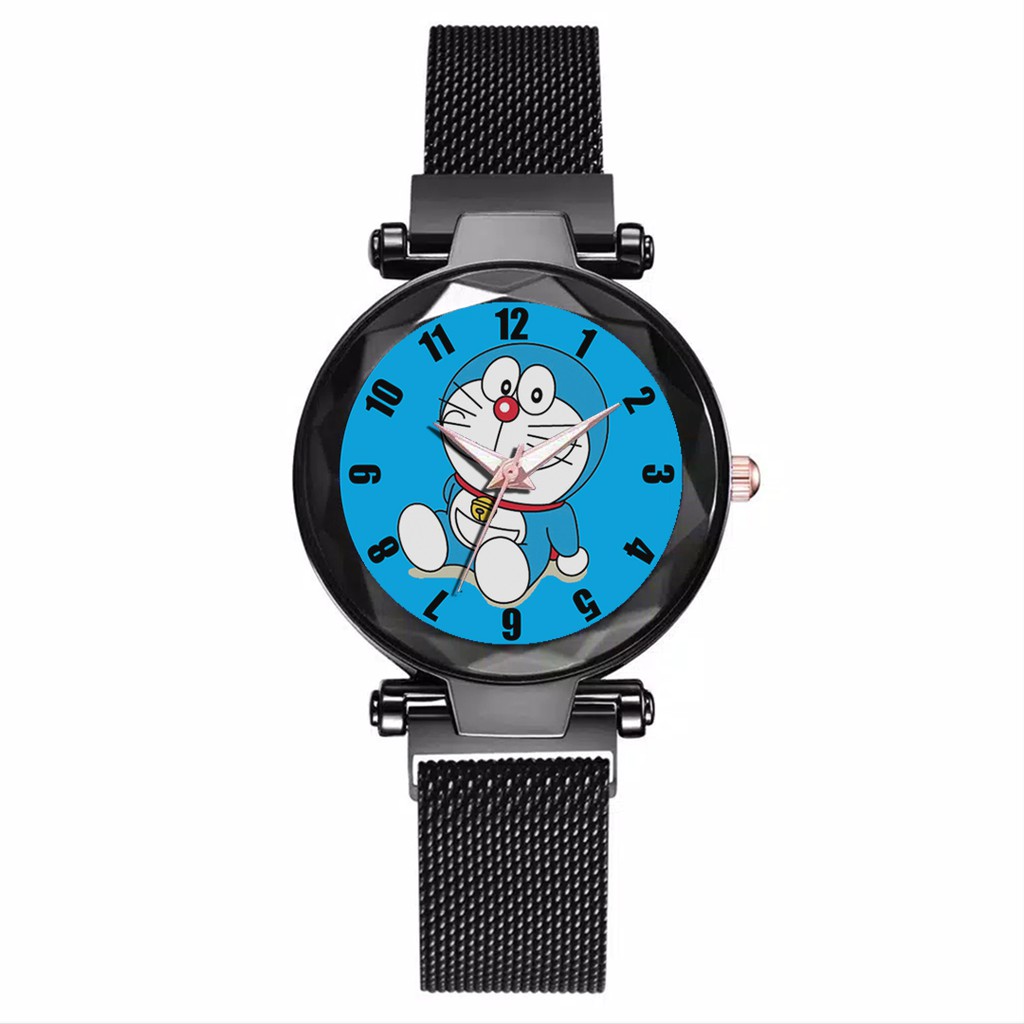 Jam Tangan Wanita Custom - DORAEMON MOTIF 1 Free Box &amp; Batre Cadangan