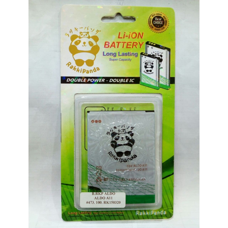 BATRE BATERAI BATTERY RAKKIPANDA ALDO A11 DUOBLE IC DOUBLE POWER