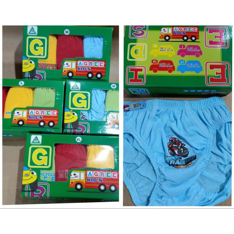 celana dalam anak agre/Taft kids.box isi3pcs