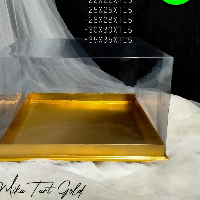 

♪ BOX KUE TART MIKA GOLD UKURAN 25X25XT15 ( T25 GOLD) ➹