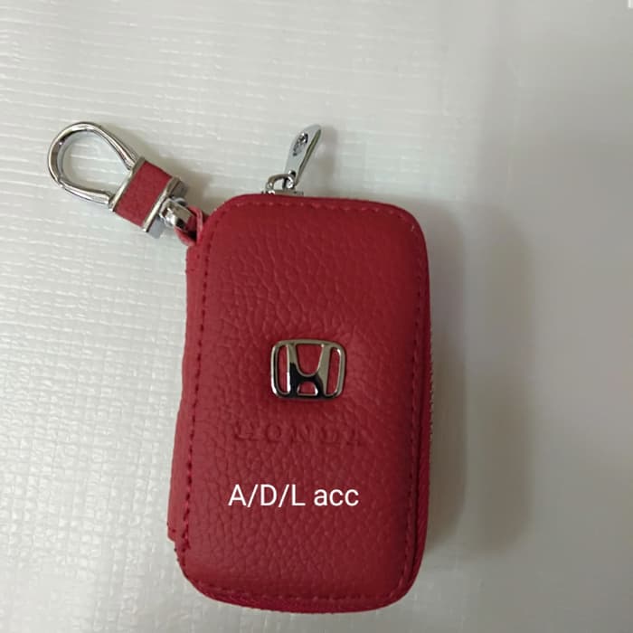 Dompet KULIT Stnk + gantungan REMOTE kunci logo honda warna merah UNIVERSAL MOBIL / MOTOR