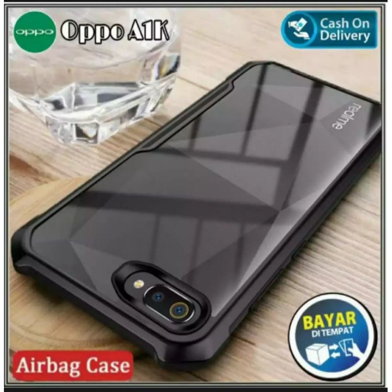 Riyanali_Shop Case Oppo A1k Soft Hard Tpu Transparan Shockprooft Casing Cover