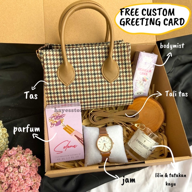 

[HAYES] GBW110 TAS MOTIF KOTAK KADO CEWEK HAMPERS TAS SELEMPANG WANITA TAS BAHU KADO ANNIVERSARY