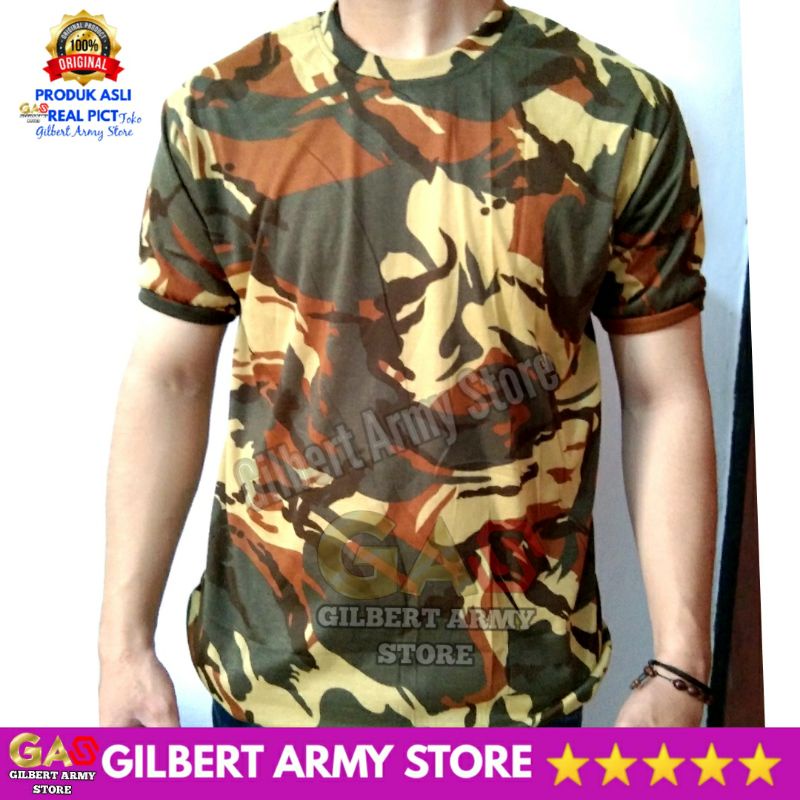 GILBERT ARMY STORE Kaos Loreng Jumbo L,XL dan XXL Motif Camo Tni Libanon Terbaru Oblong Daleman Lengan Pendek