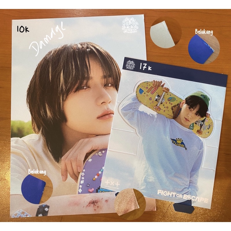 txt beomgyu soobin postcard cut out board pop up card tccfoe fight escape