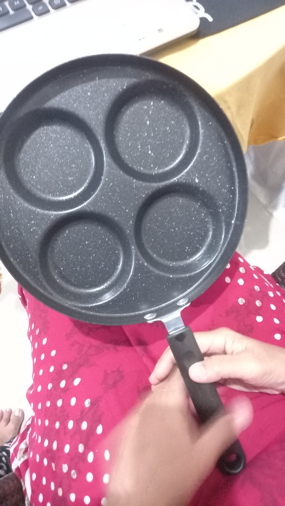 Teenra Frying Pan / Panci Telur Omelet Egg Non-stick ( 4 Lubang, 24 Cm )