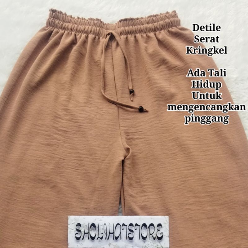 KULOT CRINKLE AIRFLOW IMPORT PREMIUM FIT XXL PINGGANG HIGHT WAIST TALI SERUT/ CELANA KULOT PANJANG  KRINGKEL PREMIUM SIZE XL SIZE XXL / DAILY CULLOTE HIGHWAIST / KULOT AIRFLOW / KULOT RUBY CRINKLE CULLOTE PANTS JUMBO / KULOT POLOS JUMBO / SHOLIHATSTORE