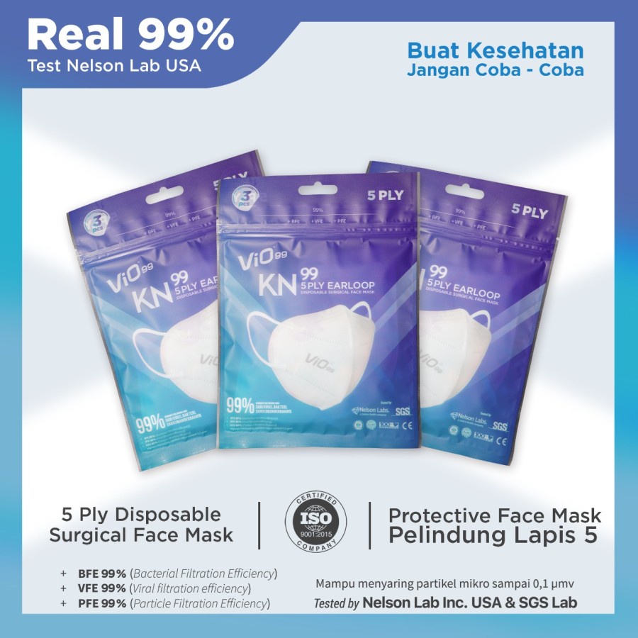 Vio KN Mask Vio99 Masker Medis Perpack Isi 3pcs