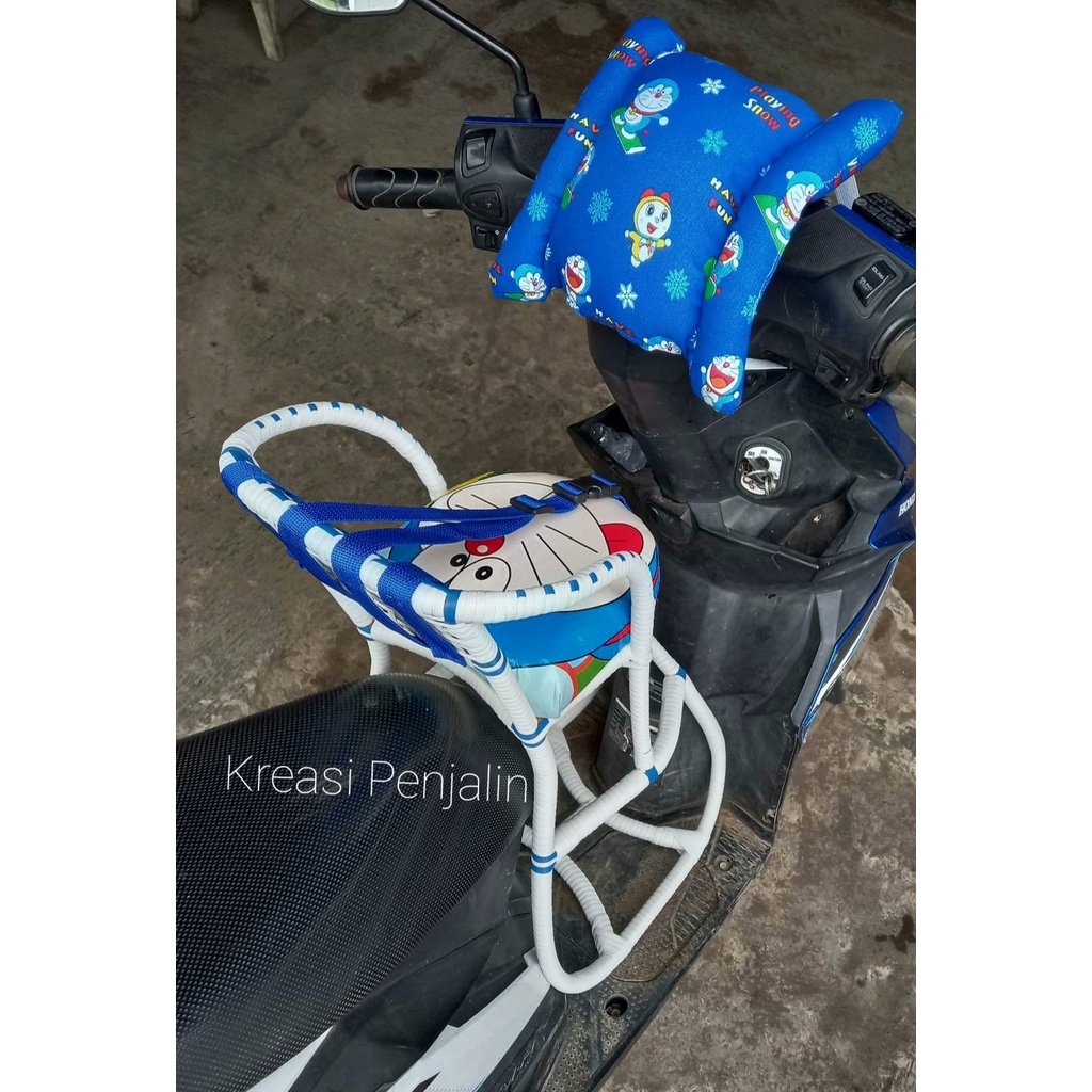 Boncengan Anak Digunakan Untuk Motor Matic Full Anyam Plus Sabuk dan Bantal