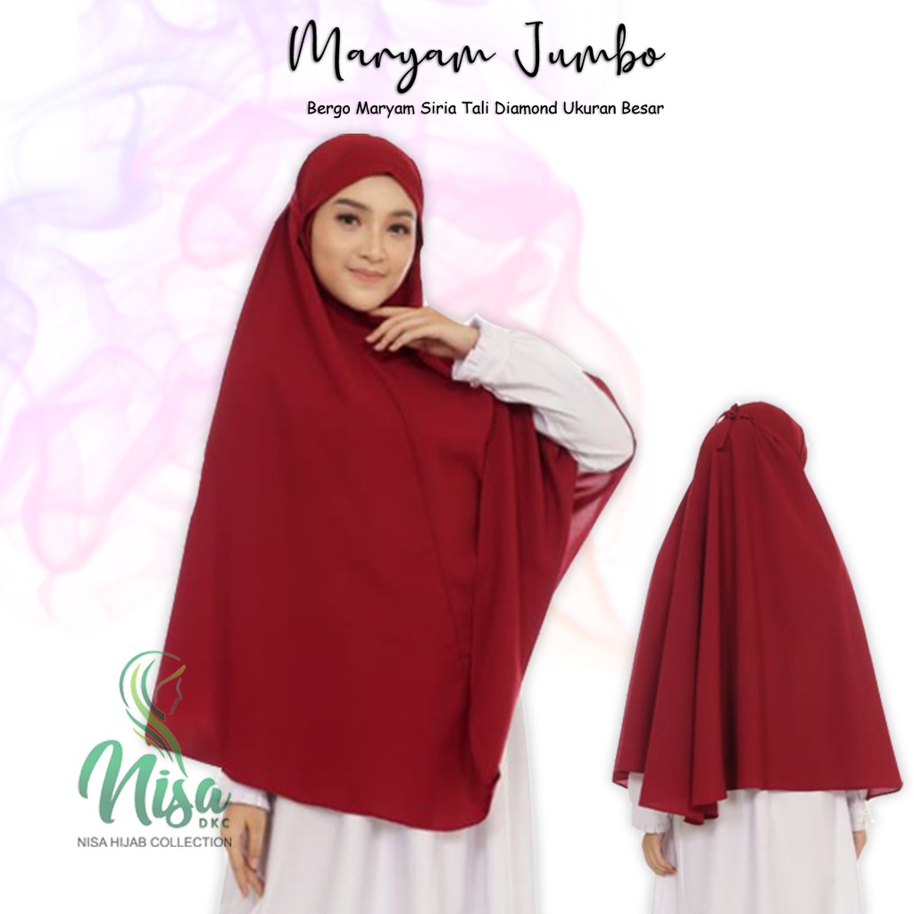 Siria Tali Diamond Jumbo Bergo Maryam Big Size Hijab Polos