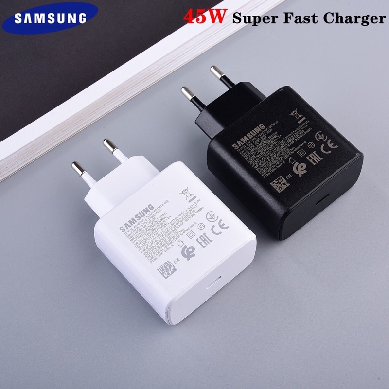 Pd Qc 3.0 Kepala Charger Travel Samsung 45W Type C (Support Fast Charging dan Super Fast Charging)