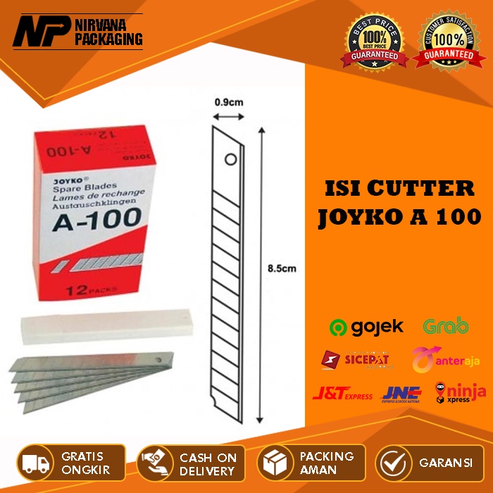 

ISI PISAU CUTTER CUTER KECIL JOYKO A 100 A100 A-100 REFILL KATER