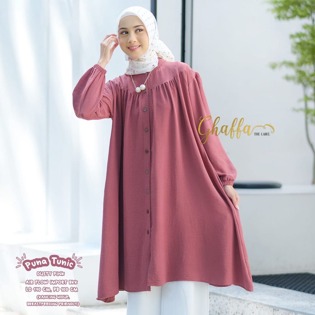 (AMD) TUNIK ARLIN FULL KANCING DAILY BUSUI WANITA TUNIK AIRFLOW