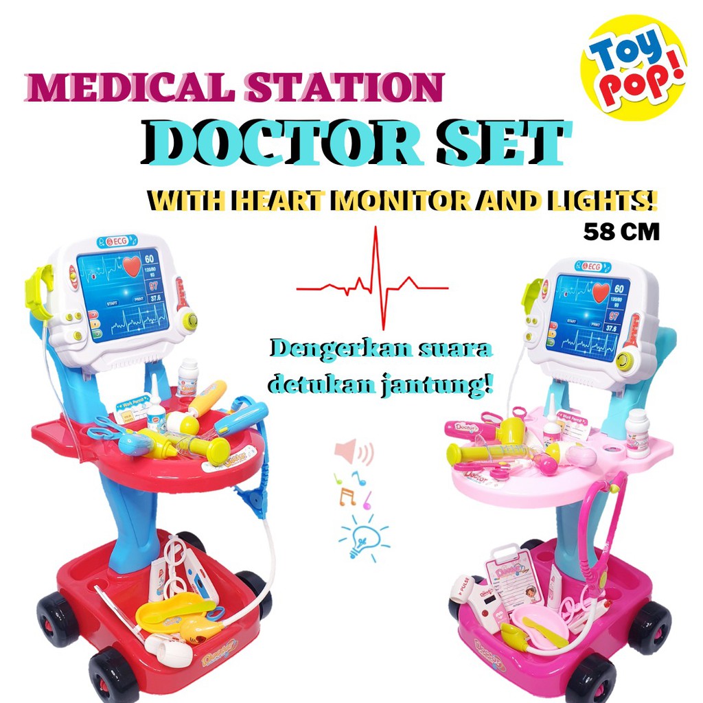  Mainan  Pretend Play Trolley Doctor Dokter dokteran  Set 