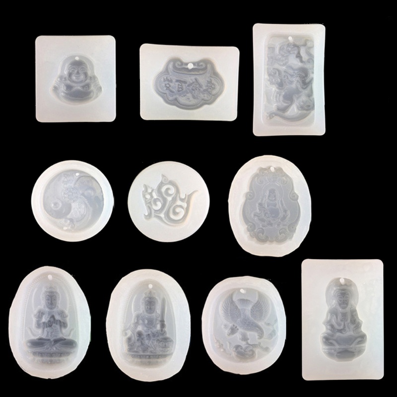 SIY  10 Styles Guanyin Buddha Chinese Traditional Amulet Resin Casting Mold Kit Tools