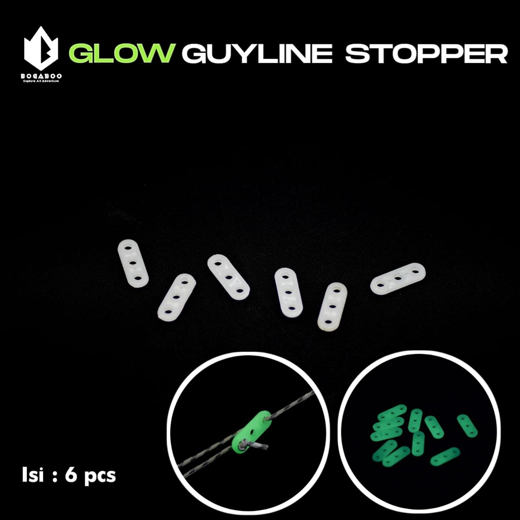 Stopper - Stoper Tali Tenda - Guyline Tebal 1 Pcs - Glow In The Dark ( Untuk Pengatur Tali Tenda/Flysheet )