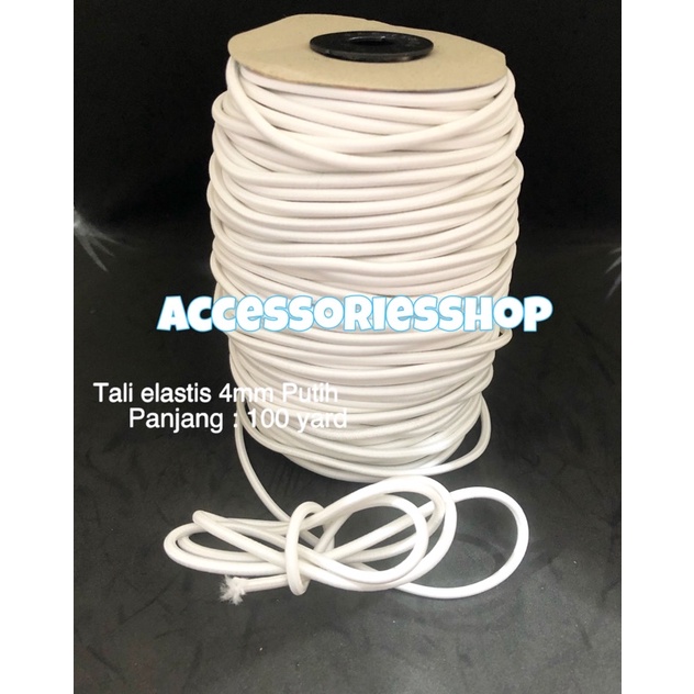 

Tali karet elastis 4mm PUTIH - 1 Roll
