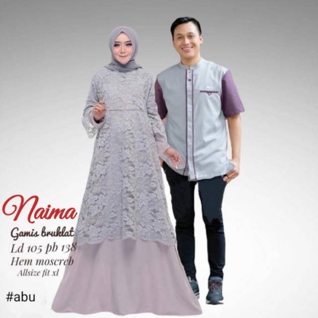 COUPLE BAJU MUSLIM NAIMA | NAIMA GAMIS BROKLAT | SARIMBIT BAJU MUSLIMAH