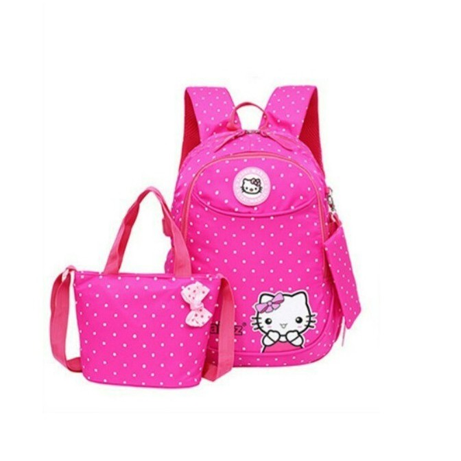 (COD) Ransel Anak Karakter Motif Helo kitty Set Dompet Pensil / Ransel Sekolah Anak TK SD