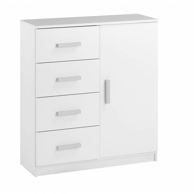 

JYSK Lemari Laci Murah Chest 4 Drawers 1 Door Kabdrup 79X35X88CM White