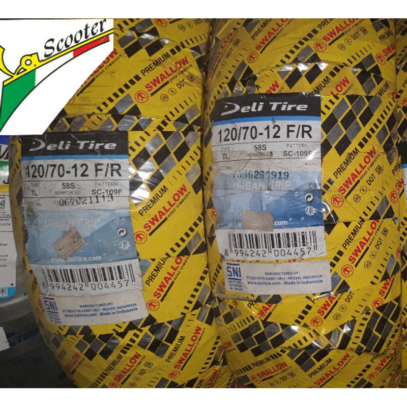 BAN SWALLOW DELI TIRE UK. 120/70 12 F/R