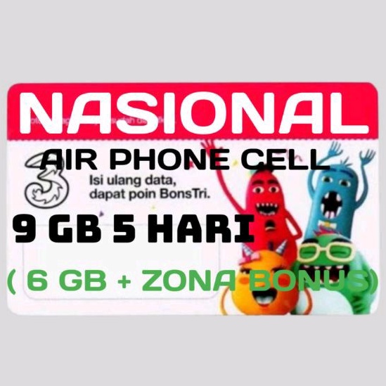 voucher tri 8 gb 5 hari (6 gb + zona bonus)