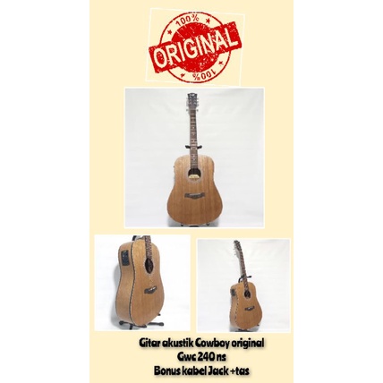gitar akustik elektrik original Cowboy GWC 240 NS equaliser kondisi like new bekas berasa baru