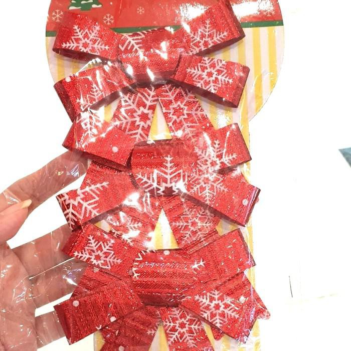 

Pita Natal isi 3 Motif Snowflake Pita Parcel Hiasan Natal Murah Grosir