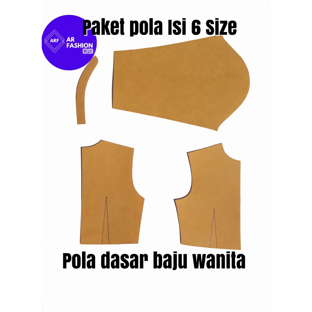 {PAKET POLA 6 SIZE} Pola Dasar Baju Wanita Pola Instan Atasan Sepinggang