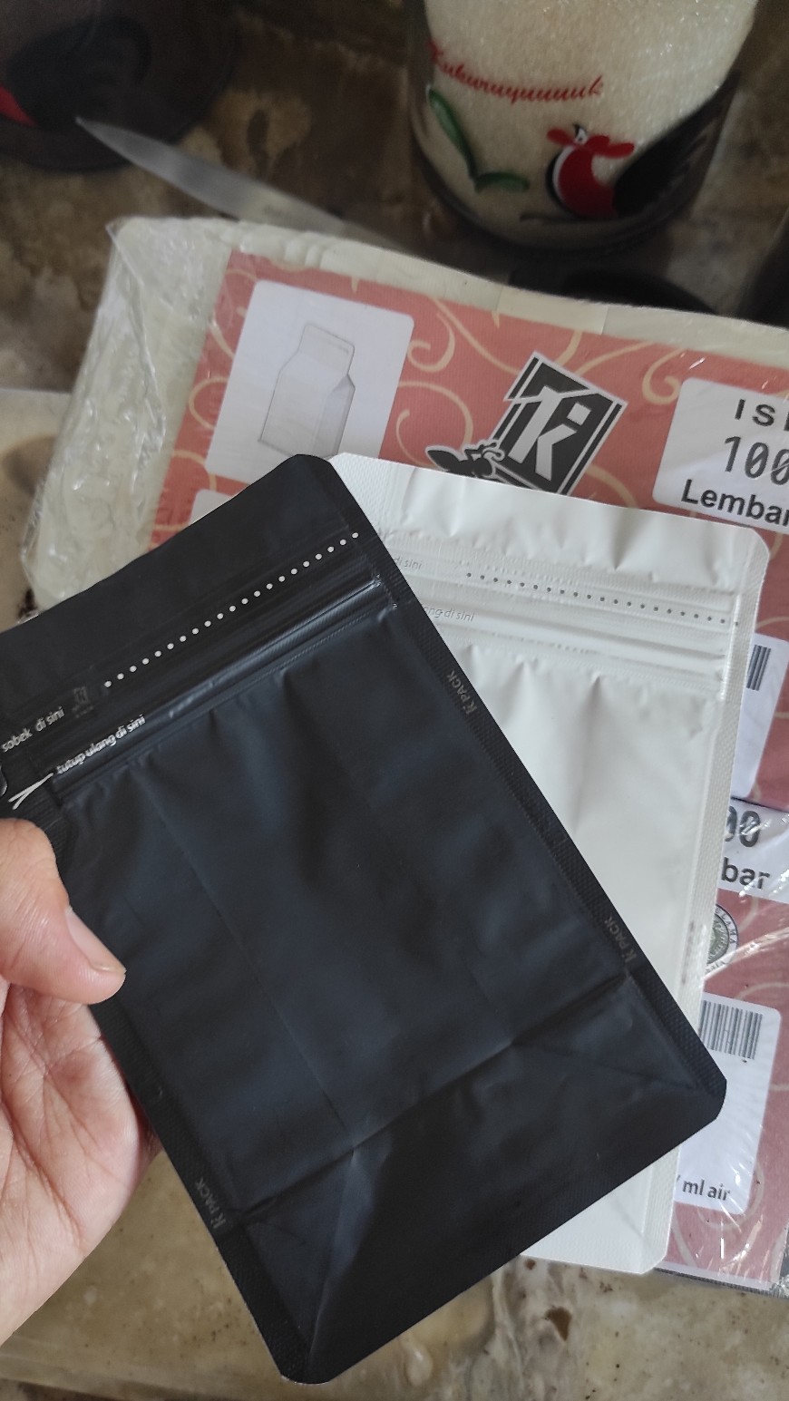 [100 Pcs] Flat Bottom Kpack Full Foil 9,5 X 15 + 6 / 250 Gr Kemasan Kopi