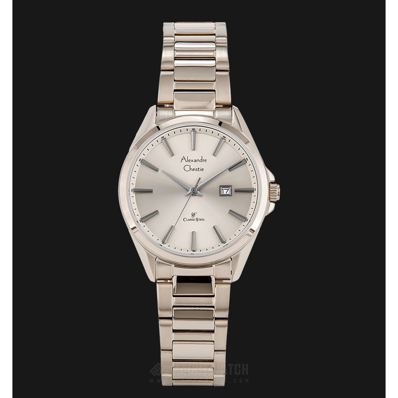 Alexandre Christie Classic AC 8552 LD BCGCN Ladies Light Taupe Dial Light Taupe St. Steel Strap