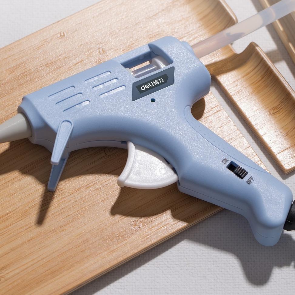

➽Stock Banyak✡ 6P0BM Deli Hot Melt Glue Gun/Lem Tembak 20W Warna Biru/Pink Gratis 10 Lem DL39002X /Alat Perkakas Z47 ✱Murah