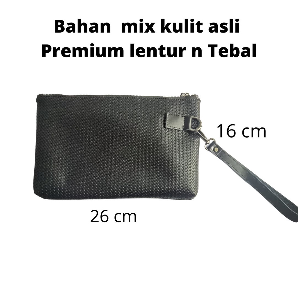 clutch premium mix kulit asli motif tikar