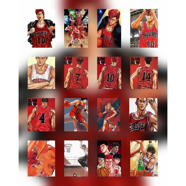 (SLAM DUNK) POSTER AESTHETIC ANIME SLAM DUNK WALL COLLAGE KIT A5 IVORY 260gr