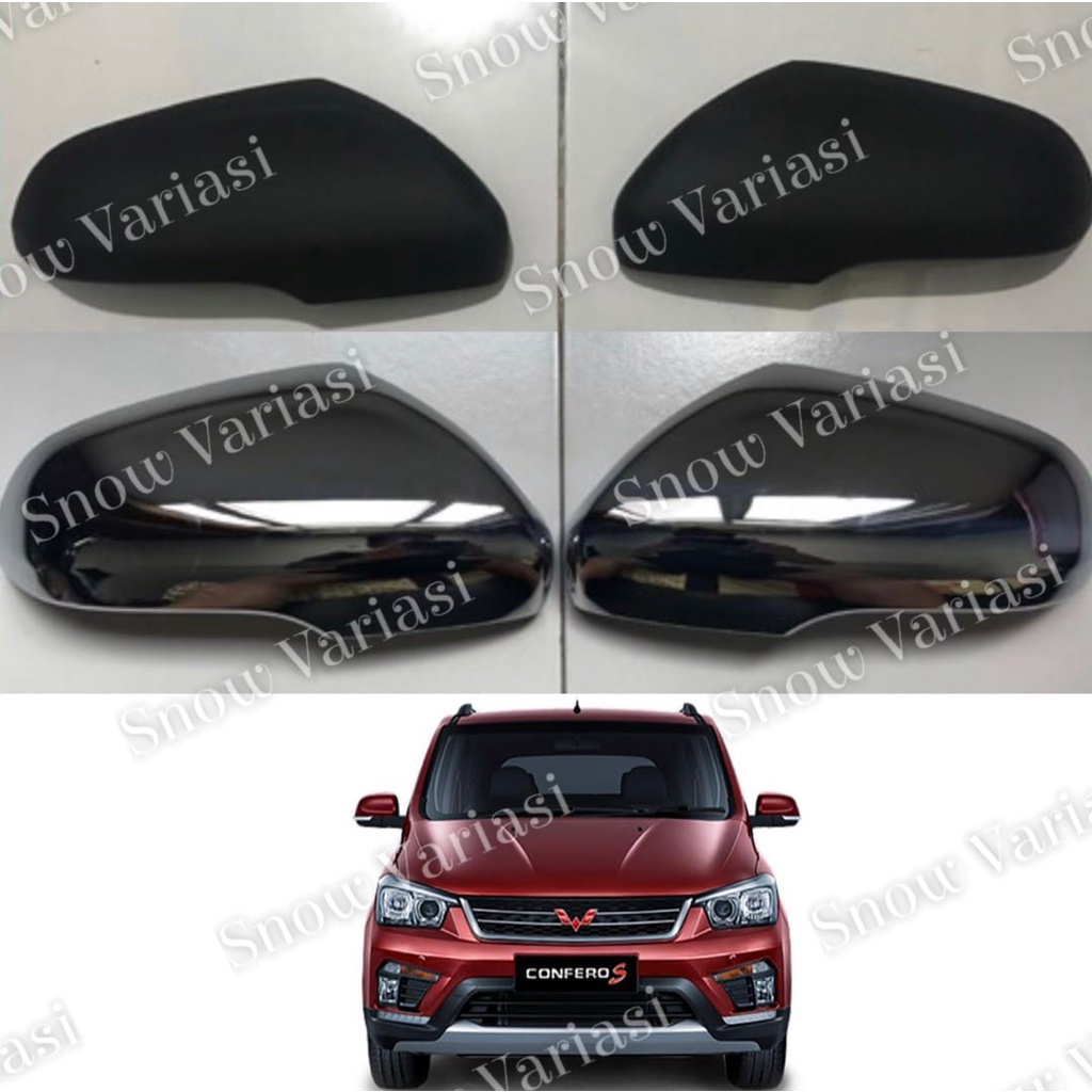 Cover Spion Wuling Confero S Hitam Chrome