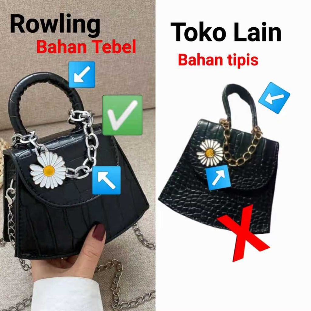 Rowling (Tas-59) Tas Selempang Wanita DAISY  MINI Fashion Import Gaya Casual Model Terbaru Fashion Wanita