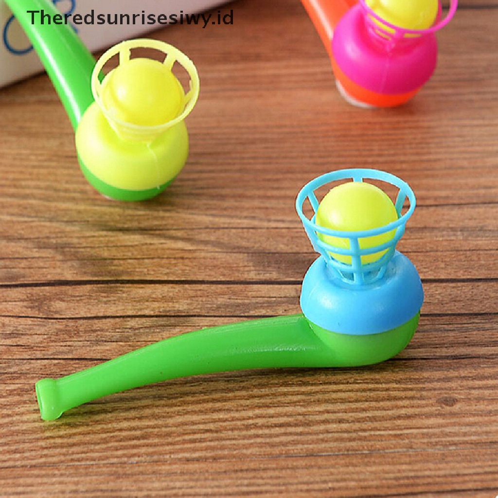 (Theredsunrisesiwy.Id) 3pcs / Set Mainan Bola Melayang + Pipa Tiup Untuk Anak / Hadiah / Pesta