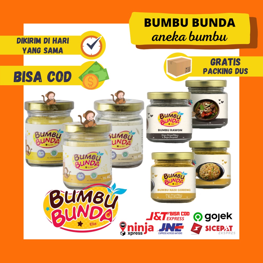 

Bumbu Bunda by Elia Bumbu Instan Mpasi Bayi Anak Semur Opor Nasi Goreng Putih Kuning Soto Rawon Kari Bawang Putih Kunyit Ayam Non MSG Bumbu Dasar