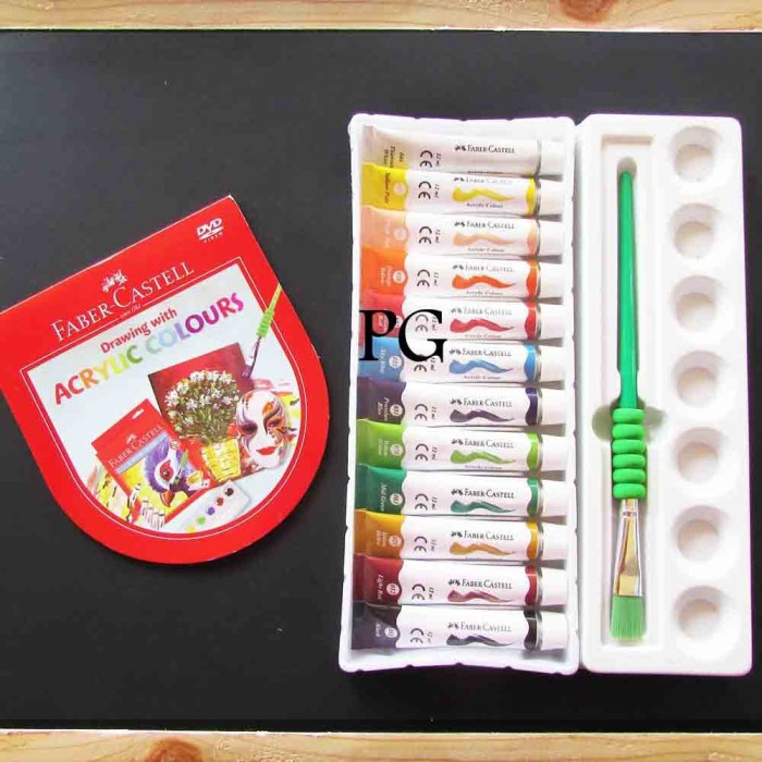 

(TERLARIS) FABER CASTELL CAT AKRILIK / CAT LUKIS 12 WARNA / ACRYLICS