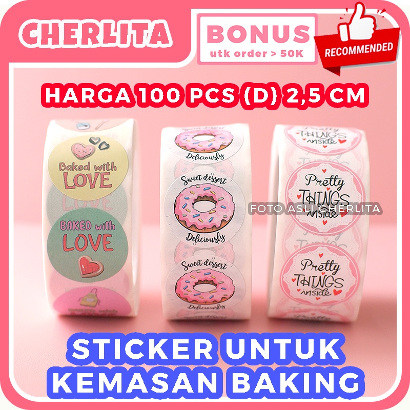 

Sticker Baked with Love Thank You Handmade with Love 2,5 cm 100 Pcs