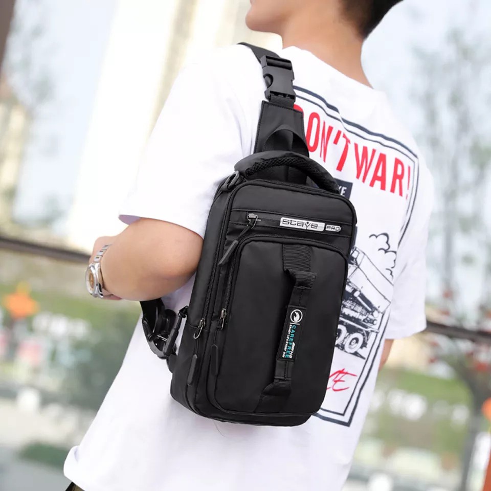 Charyatink - Waistbag pria Selempang 3in1 Multifungsi Bisa Selempang, Ransel, Waistbag TerBest Seller